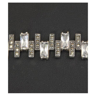 Sterling Silver Bracelet Cz's & Marcasite