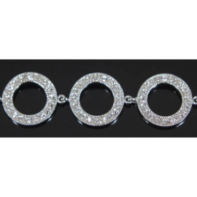 Sterling Silver Bracelet Circles 7.5"