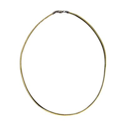 Sterling Silver 16" Domed Omega Reversible (4mm)