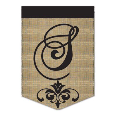 Monogram Garden Flag S Burlap 13" X 18"