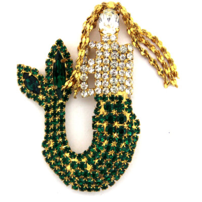 Mermaid Pin, Gold