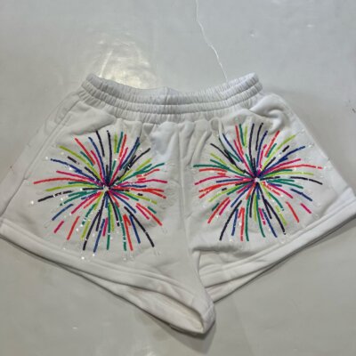 Multi White Fireworks Shorts