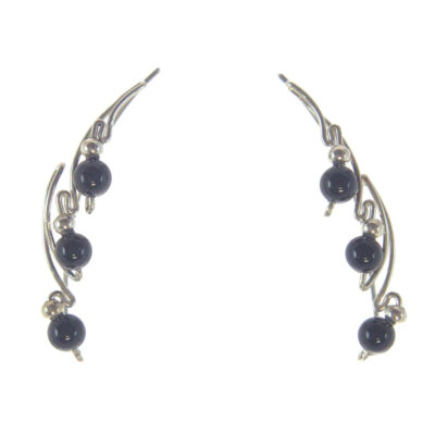 Ear Vine Sterling Silver Onyx