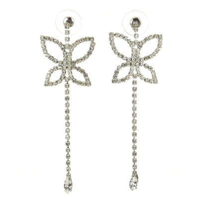 Butterfly Earrings, Rhinestone