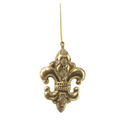 Diamond Fleur De Lis Ornament Gold Small