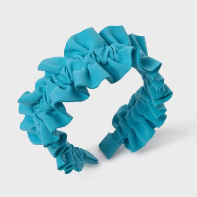 Turquoise Ruffled Crepe Headband