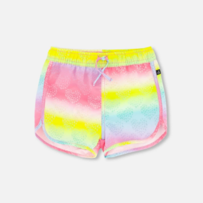 Rainbow Heart Print Boardshort