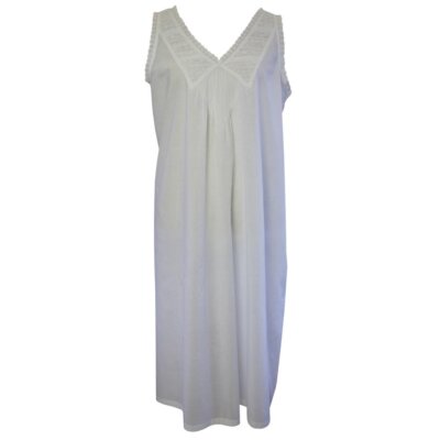 Sleeveless V Neck Pin Tuck Gown