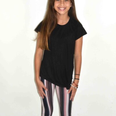 Black S/S Knot Top