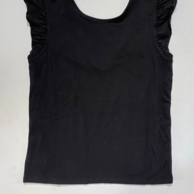 Black Stretch Ruffle Sleeve