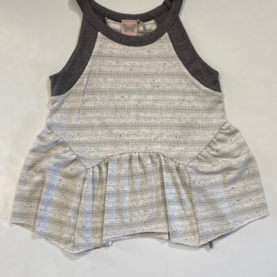 Peplum Grey Stripe Tank