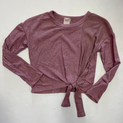 Mauve Side Tie Brushed Top