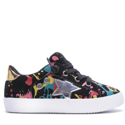 Black Splatter Sliver Star Shoe