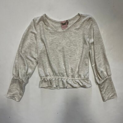 LtGrey French Terry Peplum Top