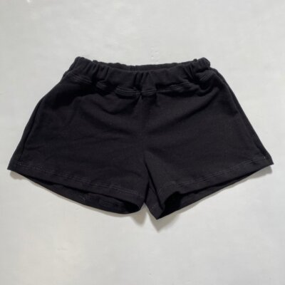 Black French Terry Panel Shorts