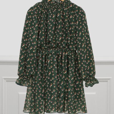 Heart Cheetah Green Dress