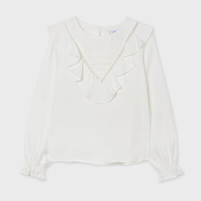 White Ruffled Blouse
