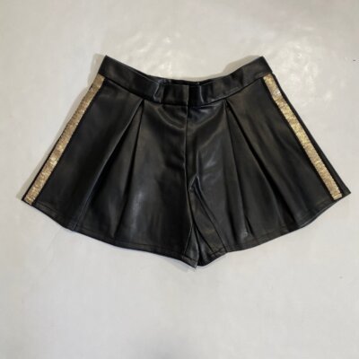 Black Faux Leather Shorts