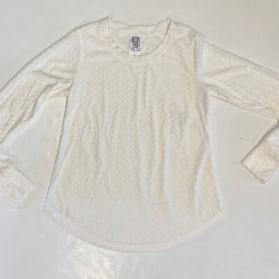 White Swiss Dot L/S Top