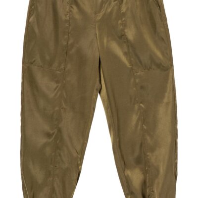 Olive Satin Pull On Pants