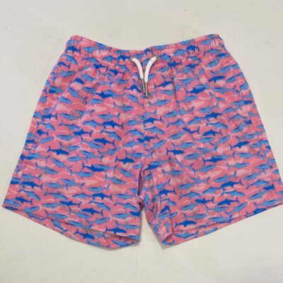 Pink Shark Swim Trunks