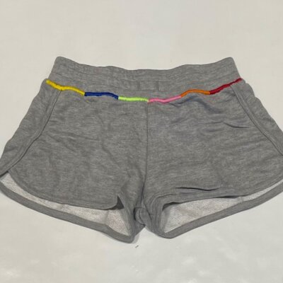 Grey Shorts With Color Stitch