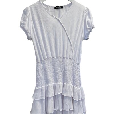 White Smocked Waist Dress
