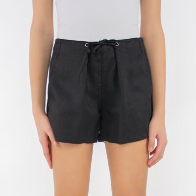 Black Dressy Pull On Shorts