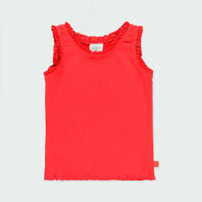 Red Ribbed Tank