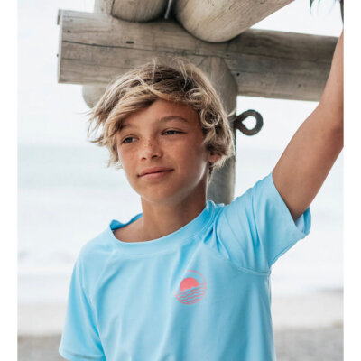 Crystal Blue Rash Guard Top
