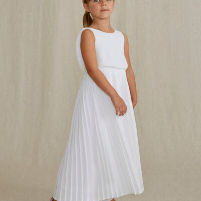 White Pleated Jumpsuit