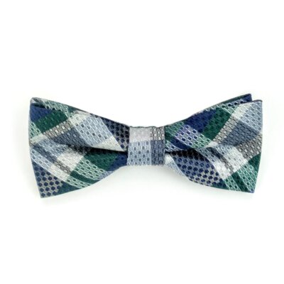 Blue Green Plaid Bowtie