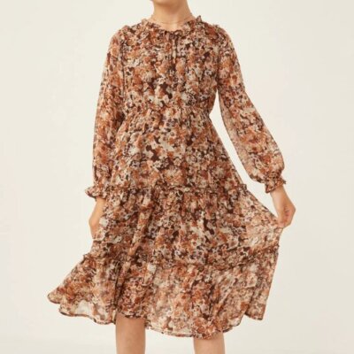 Floral Printed Ruffle Dress
