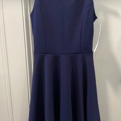 Navy High Neck Dress