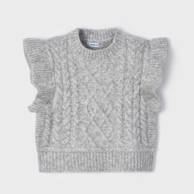 Grey Braided knitted vest