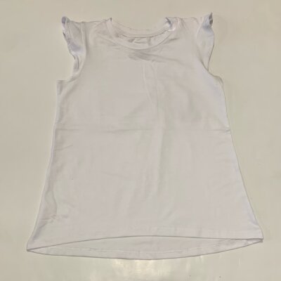 White Ruffle Cap Sleeve Tee