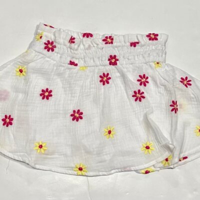 White Gauz Emb Skort