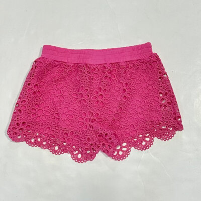 Pink Floral Lace Shorts