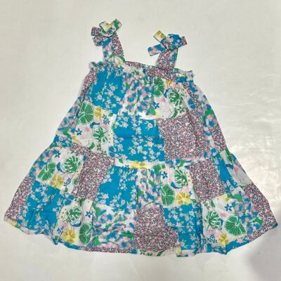Aqua Floral Print Dress