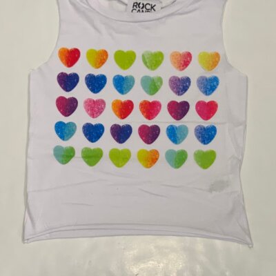 White Candy Heart Tank