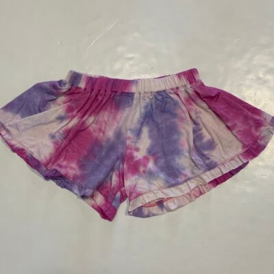 Pink Tie Dye Ruffle Shorts