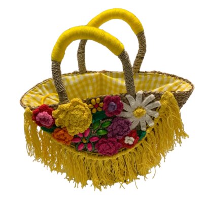 Yellow Garden Rattan Purse