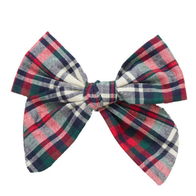 Pink Chicken Girls Bow - Holly Tartan
