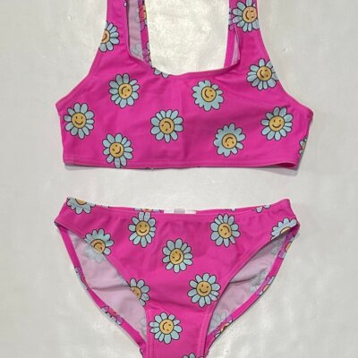 Hot Pink Smile Daisy 2PC Swim