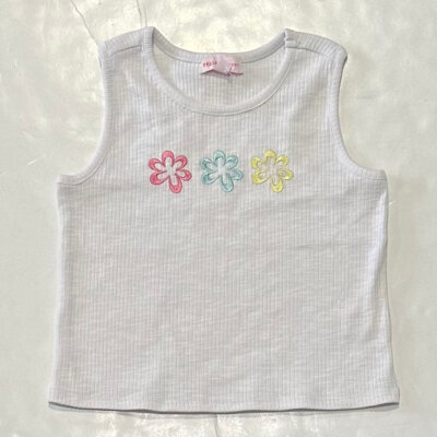 White Tank w/Flowers
