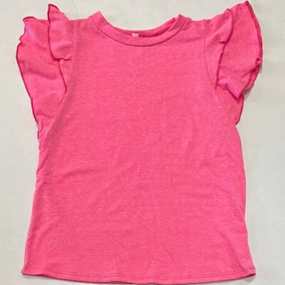 Neon Pink Flutter Sleeve Tee