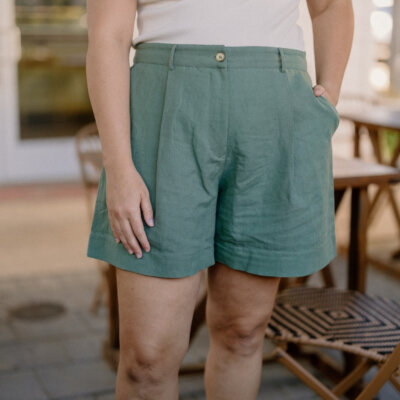 Esme Linen Short in Driftwood (2-14) by ABLE