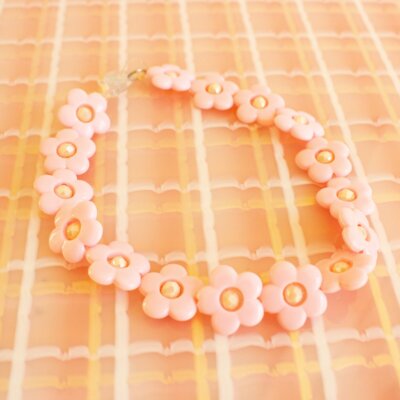 Pastel Pink Flower Necklace