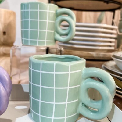 Plaid Coffee Cup
