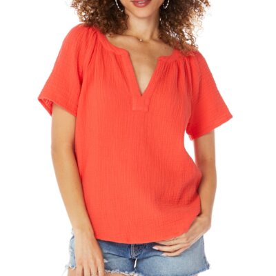 bobi Split Neck Top